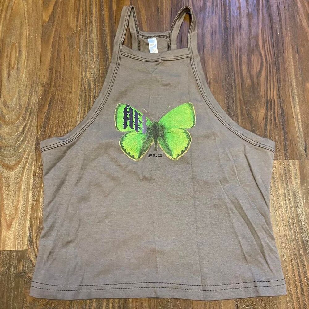 Fabletics Women's Tan and Brown Butterfly Tank